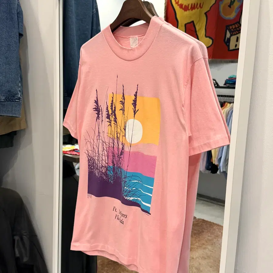90s Sunshine 빈티지 Florida 반팔 티셔츠 (made in USA)