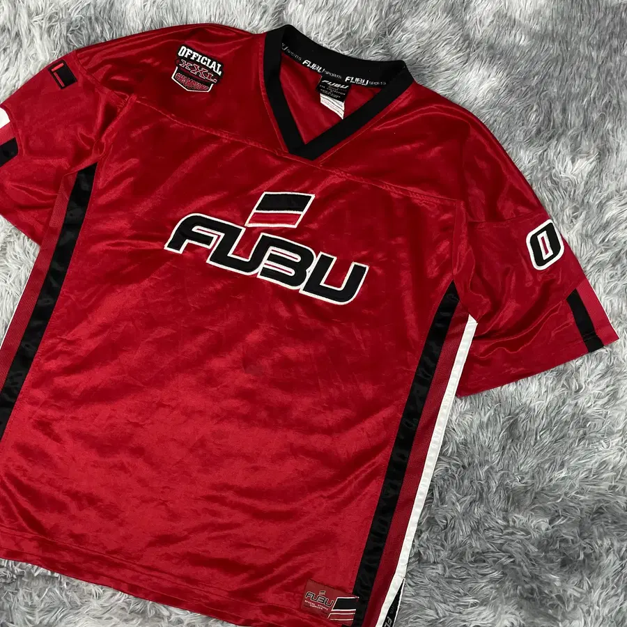 90s FUBU 후부 올드스쿨 빅로고 트레이닝 져지 반팔 탑 5352