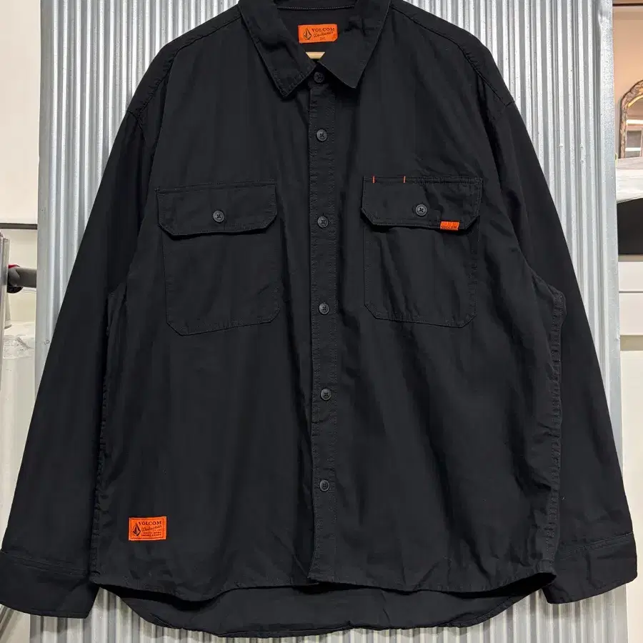 [3XL (약 115~120)] 볼컴 워크웨어 블랙 코튼 셔츠 5.0