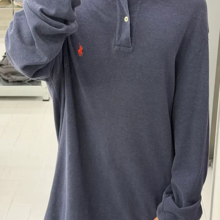 (XL) 폴로 랄프로렌 PK 카라 롱슬리브 네이비 셔츠