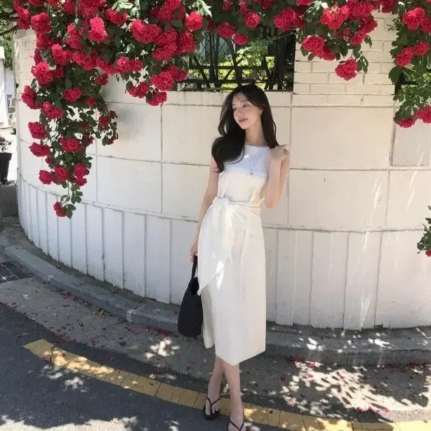 렌느 보트넥 랩 원피스