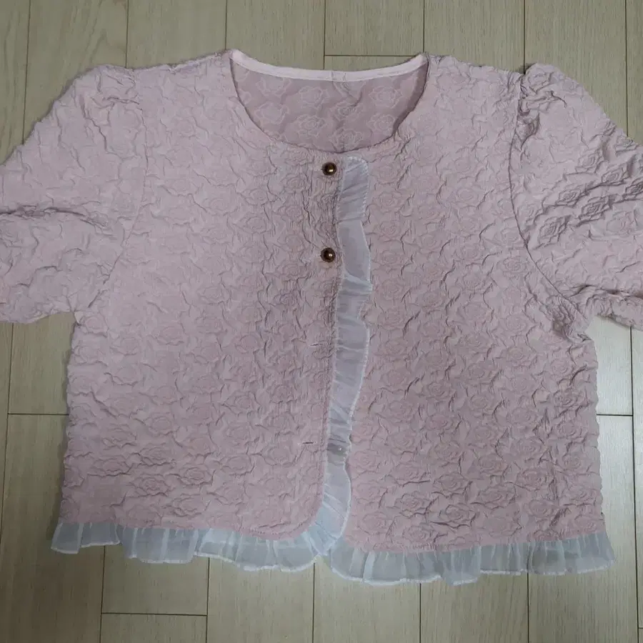 러블리 셔링 블라우스 핑크