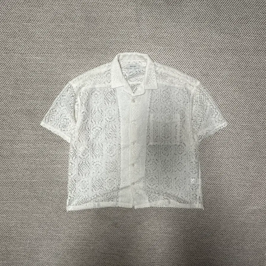MONO-MART crochet knit shirt