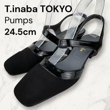 티이 나바 t.inaba 24.5 샌들 블랙 에나멜