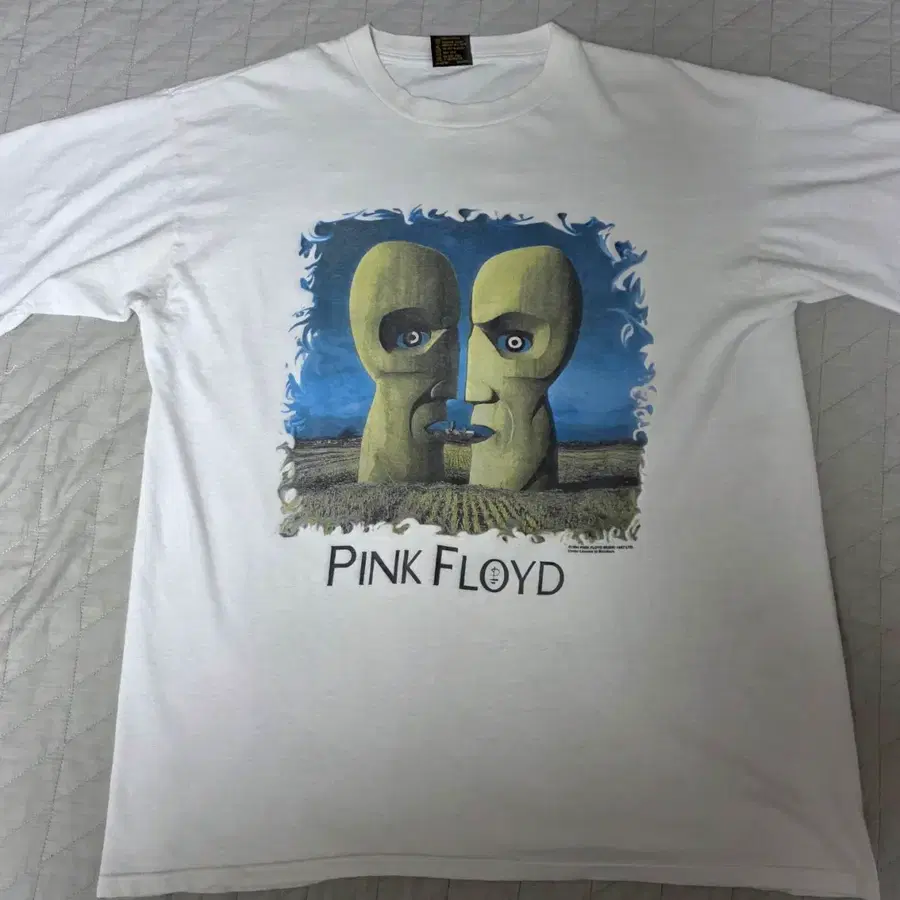 [XL] 90s 핑크플로이드 디비전벨 화이트 빈티지 밴드티