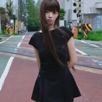 미세키서울 플리츠 원피스 Pleats button mini onepiece BLACK | 미니