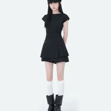 미세키서울 플리츠 원피스 Pleats button mini onepiece BLACK | 미니
