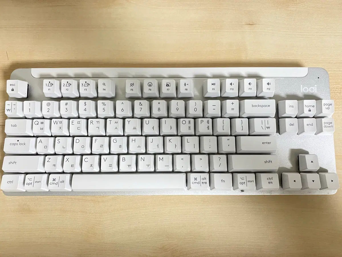 로지텍 k855 무선 키보드 화이트