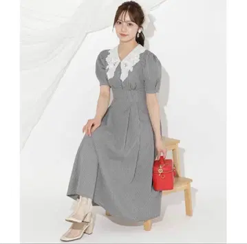 인기 완판 새상품급 WILLSELECTION 턱 허리 레이스 옷깃 원피스