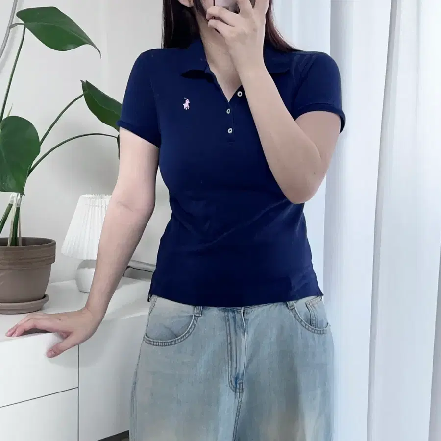 폴로 네이비 / 핑크포니 반팔카라티 [ L(12-14) G ]