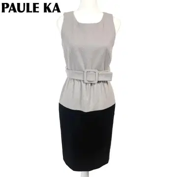 [새상품급] PAULE KA 슬리브리스 울 원피스 그레이지 x 블랙
