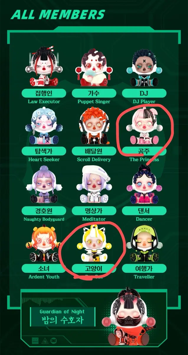 스컬판다 시티오브나이트 고양이 & 공주