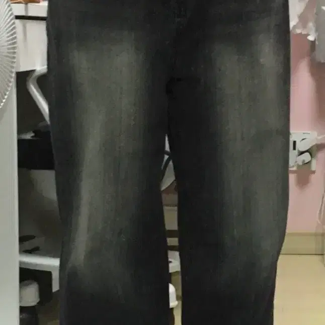 블랙업 워싱 와이드 팬츠