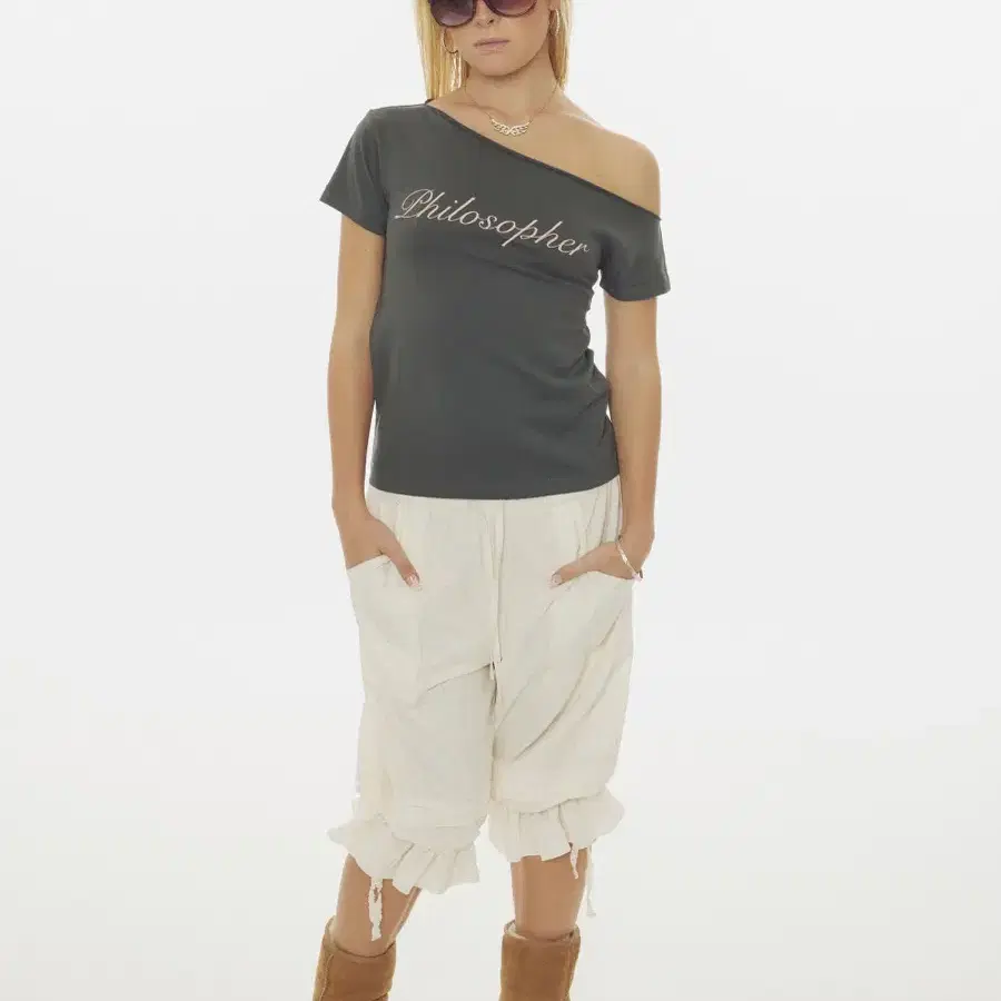 스컬프터 Hook Me Up Layered Tee Charcoal