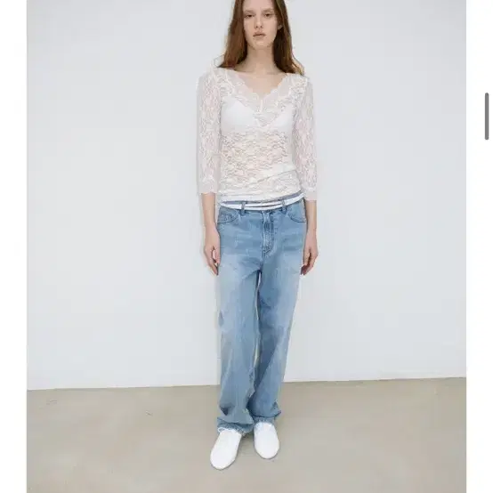 모노하 monoha soft sheer lace top 레이스 시스루 탑