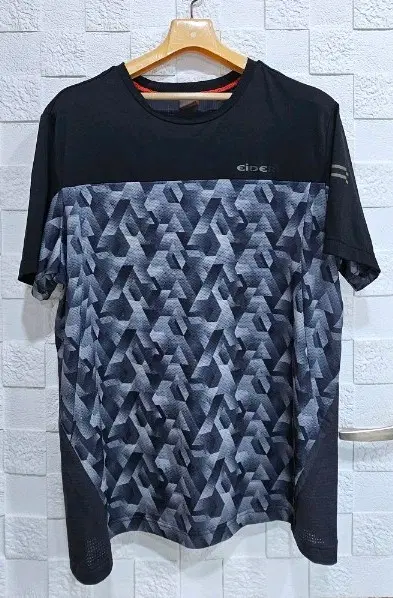 (G)아이더 기능성 티셔츠 패턴 블랙 XL