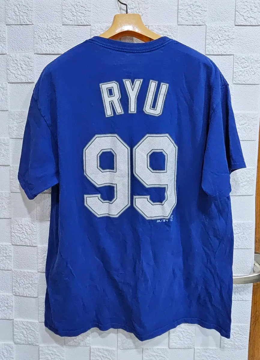 (G)마제스틱 LA 다저스 류현진 99 반팔 티셔츠 블루 L