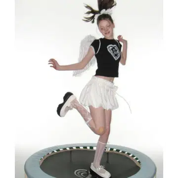 CRANK 벌룬 스커트 로즈 모티브 크랭크 한국 패션 미니