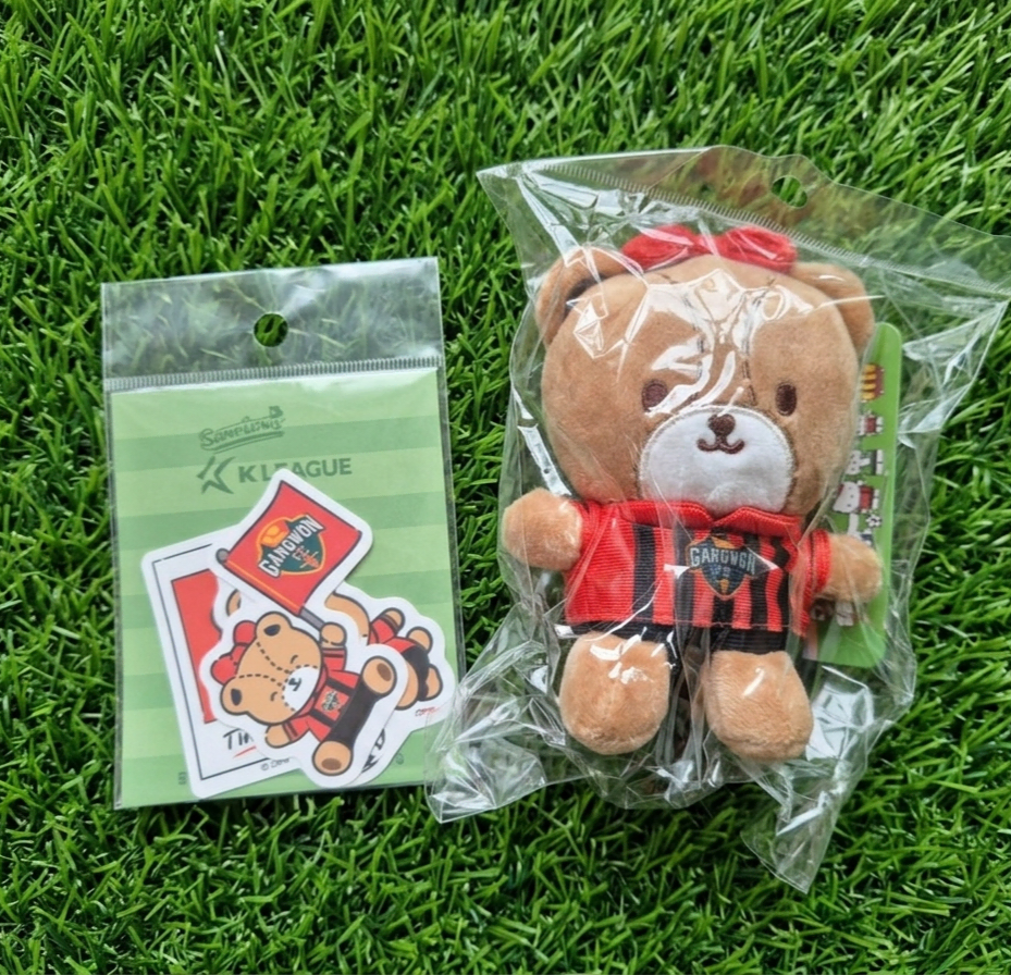 K리그 산리오 강원FC 타이니참 인형키링 스티커 세트
