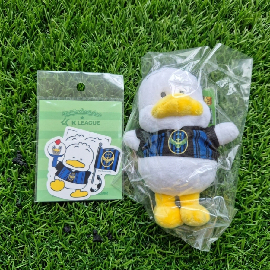 K리그 산리오 인천 아히루노페클 인형키링 스티커 세트