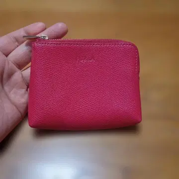훌라 FURLA 레드 가죽 코인 케이스 골드 지퍼