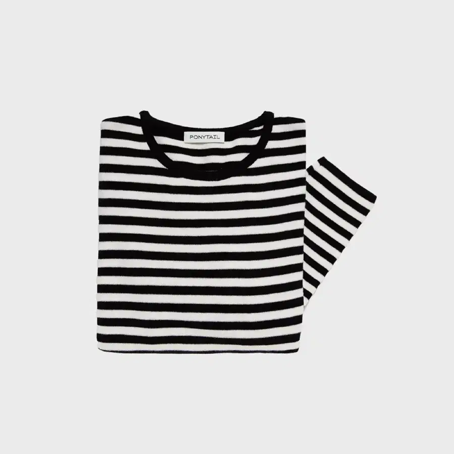포니테일 Combi Striped Knit T-Shirts