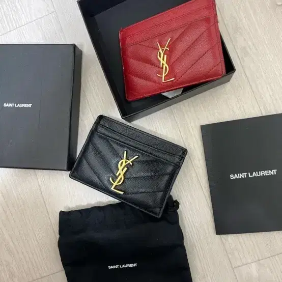 생 로랑 카드 지갑 블랙 / 레드 개당판매 정품입니다