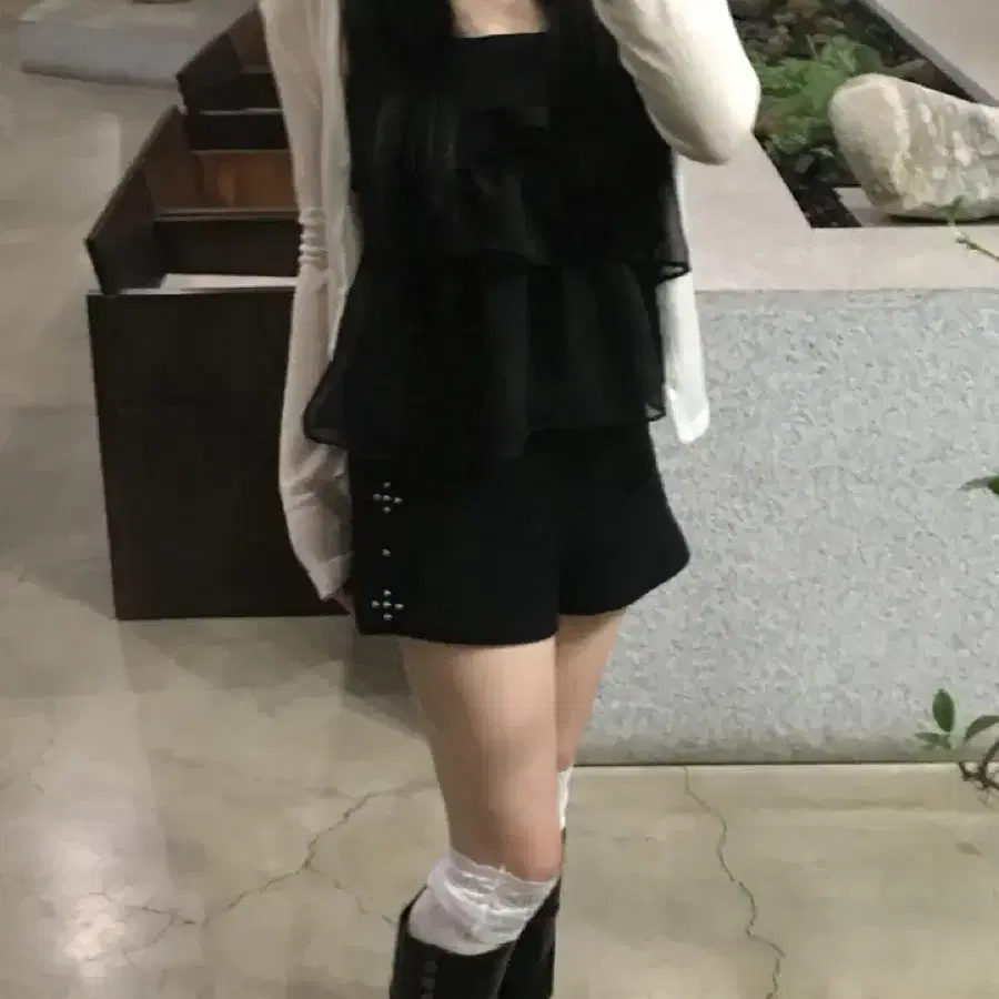 쉬폰 캉캉 뷔스티에 나시
