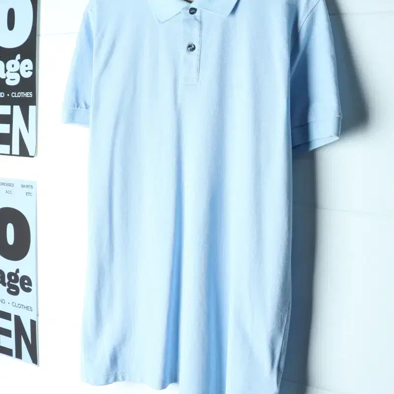 (XL-2XL) 휴고보스 반팔 카라 티셔츠 스몰로고 연블루-H35784