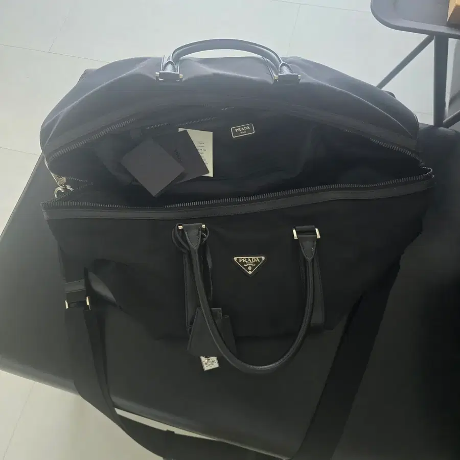 프라다 블랙 나일론 더플백