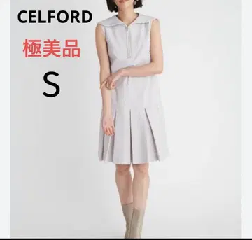 극미품 CELFORD 셀포드 세일러 카라 원피스 인기 라이트 그레이 S