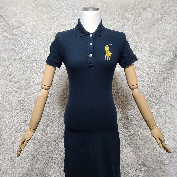 폴로 ESTABLISHED 정품 프레피룩 빅포니 여성 카라넥반팔원피스44