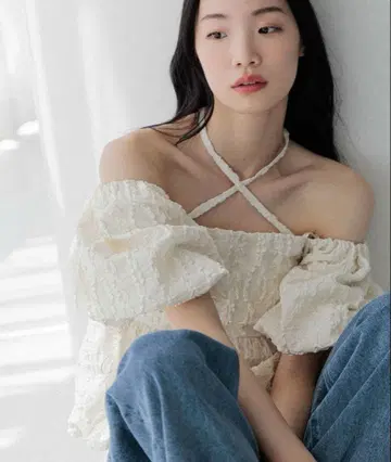 Heather 멀티WAY 자카드 블라우스 화이트