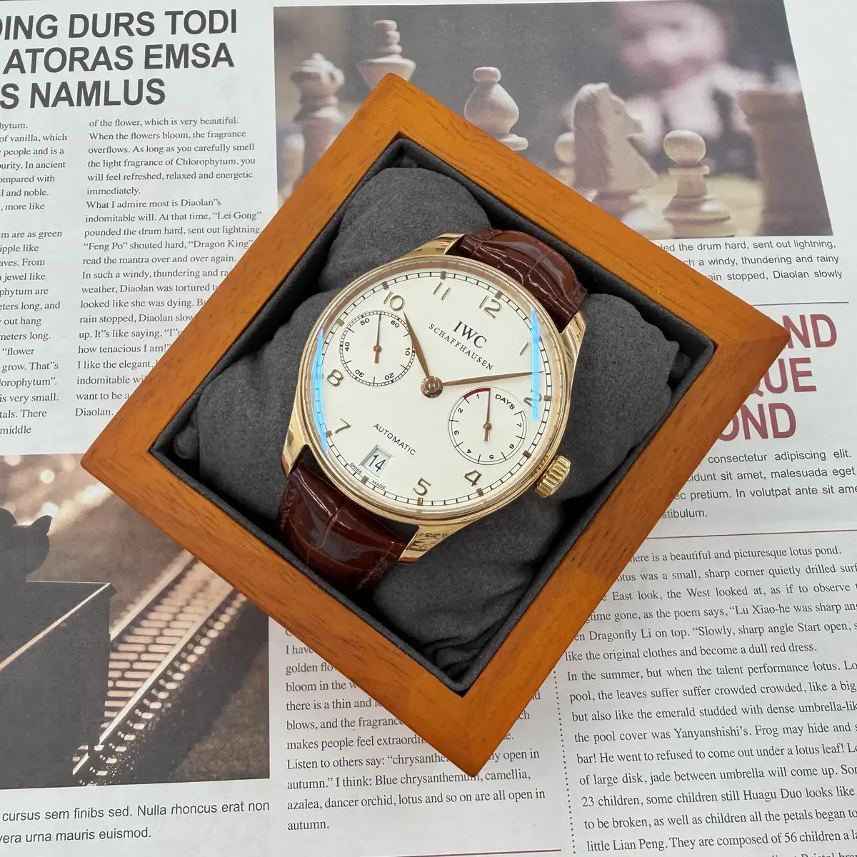 IWC 포르투기저 부엉이 18K로즈골드 금통 제작스트랩