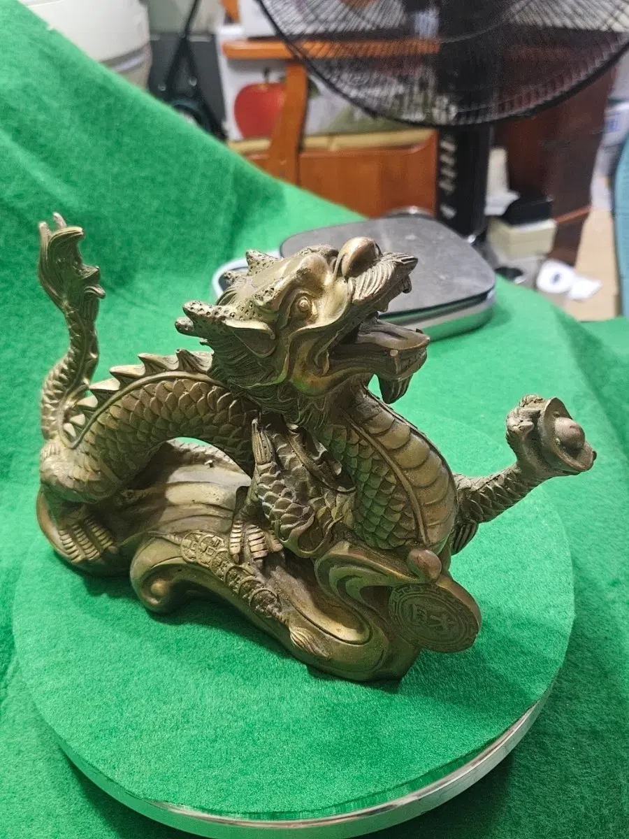[중량감 우수] 황동 청동 용 장식품 조각상 (재물운 풍수 인테리어)