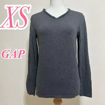 GAP V넥 긴팔 티셔츠 그레이 XS 사이즈 캐주얼 코디 심플