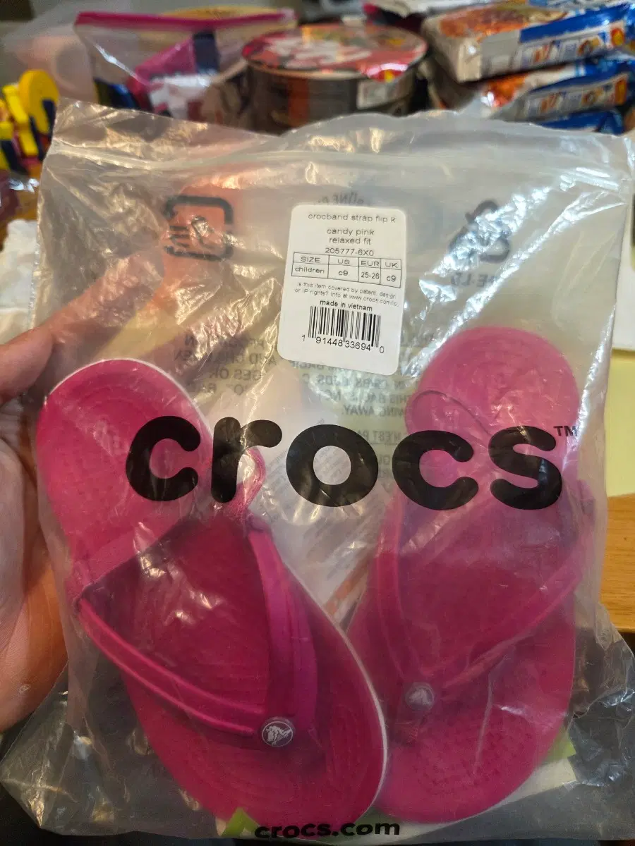 CROCS 크록스 키즈 크록밴드 스트랩 플립 170mm 새제품
