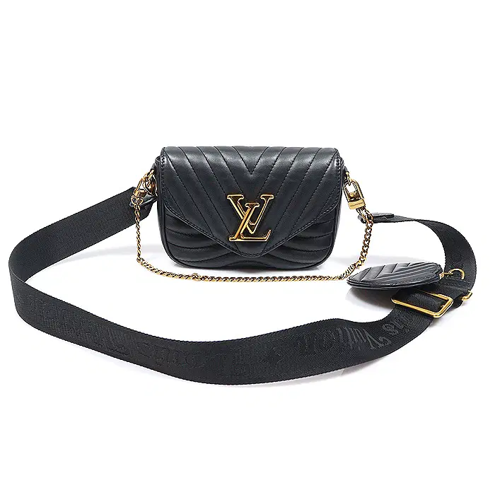 Louis Vuitton(루이비통) M56461 블랙 카프스킨 빈티지 골드 뉴 웨이브 멀티 포쉐트 크로스 2WAY MEP60492LV