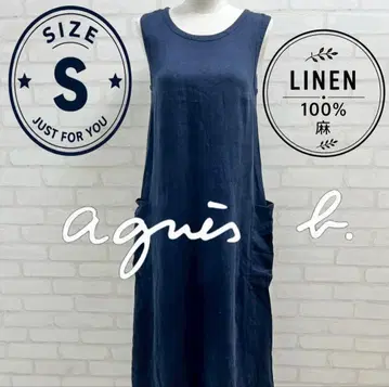 agnes b. 린넨 100% 린넨 슬리브리스 롱 원피스 S