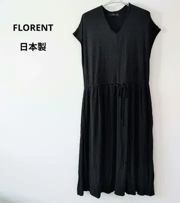 FLORENT V넥 허리 드로스트 원피스 블랙 일본제
