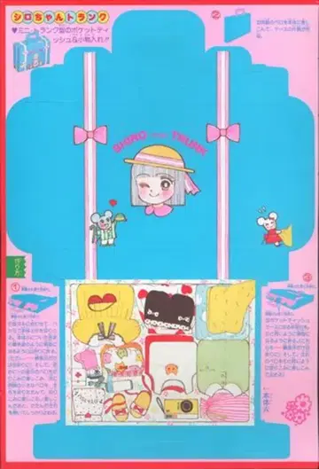 슈에이샤 1989년(헤이세이 1년) 7월호 리본 부록 타카다 에미 고양이 고양이 환상곡 시로짱 트렁크 1989/07