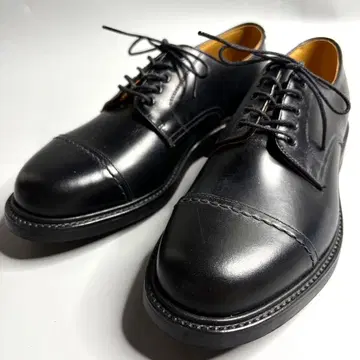 거의 미사용 REGAL JT42 스트레이트 팁 블랙 가죽 신발 25