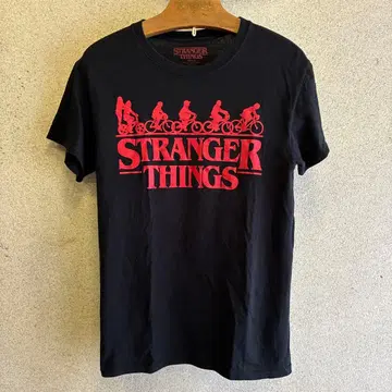 무료배송 Stranger Things 라운드넥 셔츠 블랙 S