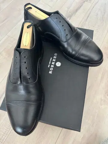 GRENSON 글렌슨 남성용 가죽 신발 스트레이트 팁 블랙 25.5cm