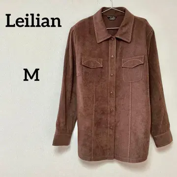 Leilian 레리안 브라운 스웨이드 느낌 셔츠 자켓 긴팔