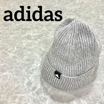 [ adidas 니트 모자 리브 그레이 OSFX 프리 사이즈 ]