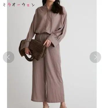 미라 오웬 스탠드 카라 개더 올인원 오버롤
