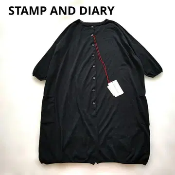 STAMP AND DIARY 2WAY 면 니트 가디건 블랙 F
