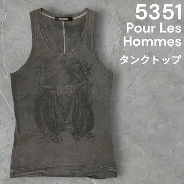 [ Y2K ] 5351 POUR LES HOMMES 탱크탑 스컬 프린트