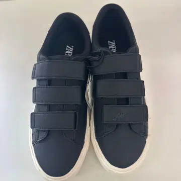 새상품 [ ZARA ] 남성 스니커즈 흑백 벨크로 테이프 44 ( F-3 )